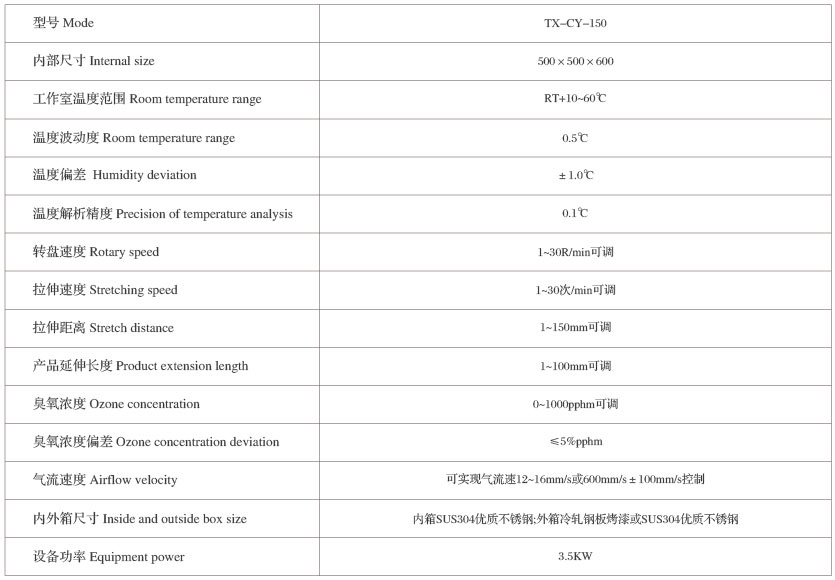 技術規(guī)格表